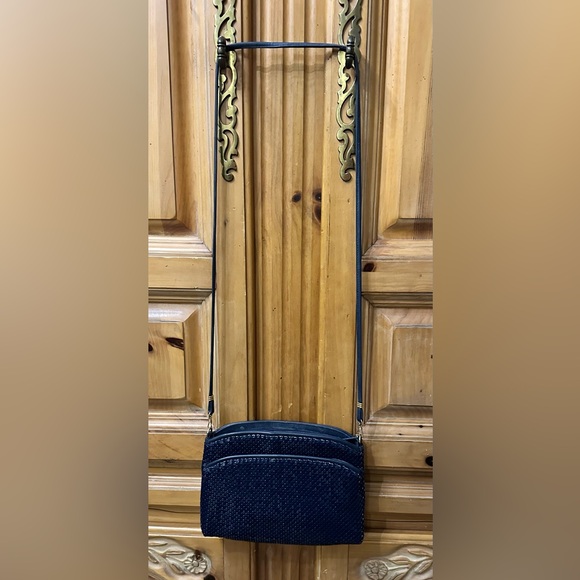 Vintage Whiting & Davis Navy Soft Mesh Evening Shoulder Bag Crossbody - Picture 2 of 7